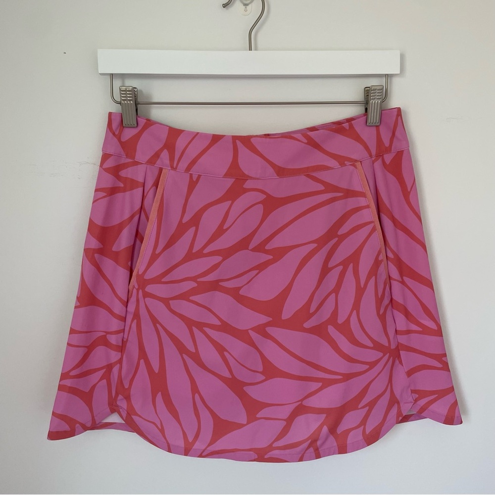 NEW Vineyard Vines Performance 17" Pink Leafy Print Golf Tennis Skort Size 6
